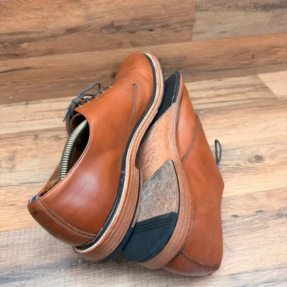 J Crew Oar Stripe Men's Size 13 Brown Leather Derbys Dress Shoes